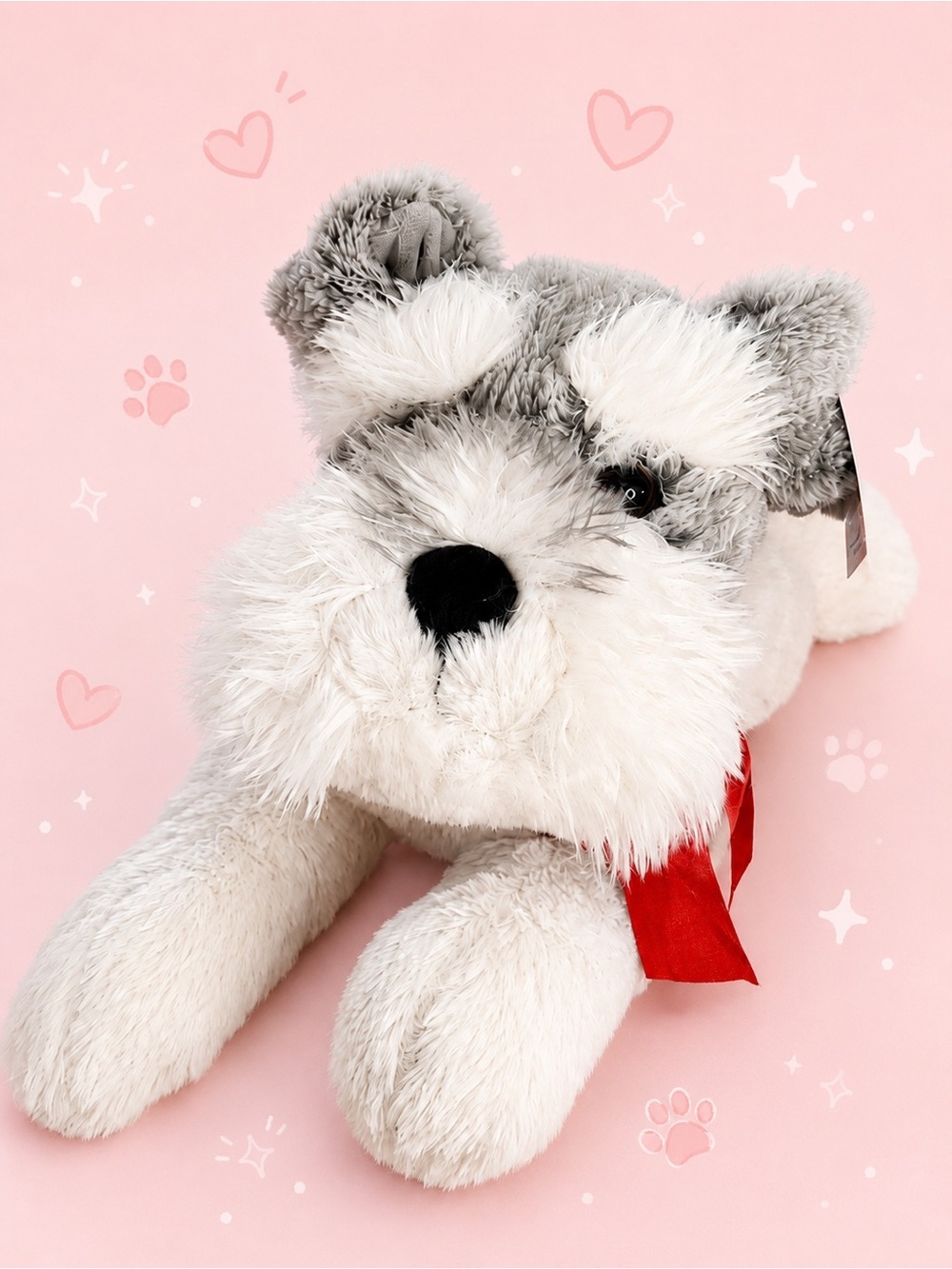 🧸 2/$58 WAY TO CELEBRATE NWT Large Schnauzer Dog Plush Stuffed Animal 23”